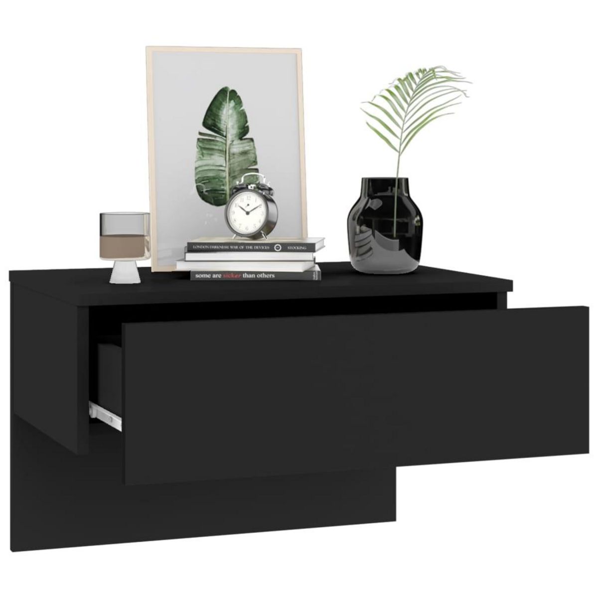 VIDAXL Tables de chevet murales 2 pcs Noir