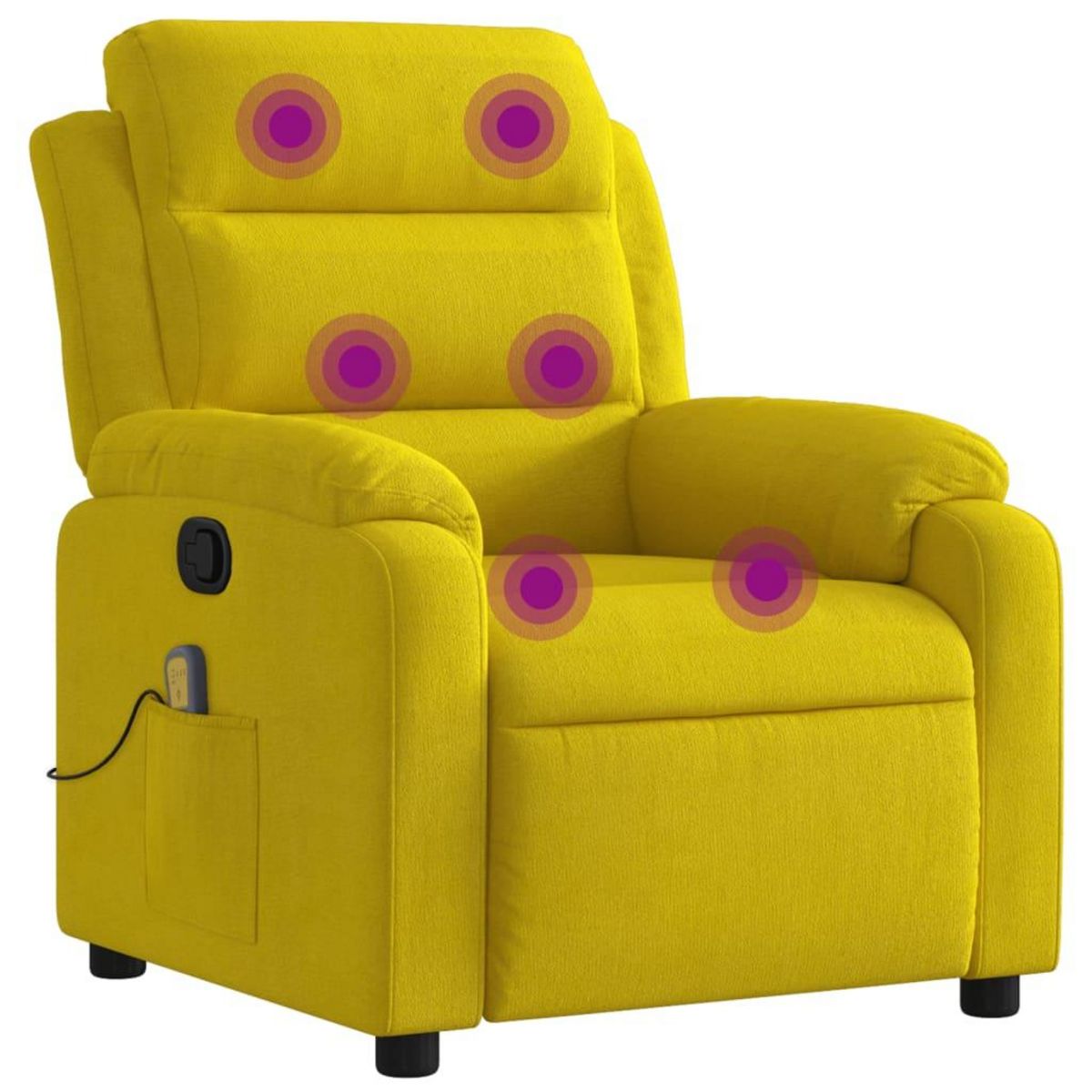 VIDAXL Fauteuil de massage inclinable jaune velours