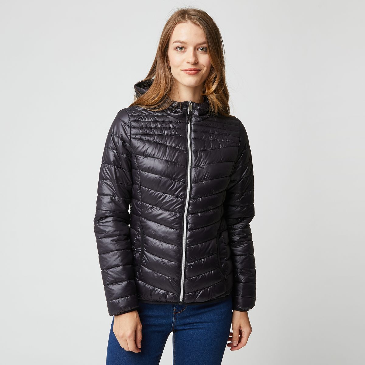 INEXTENSO Doudoune légère avec capuche noir femme