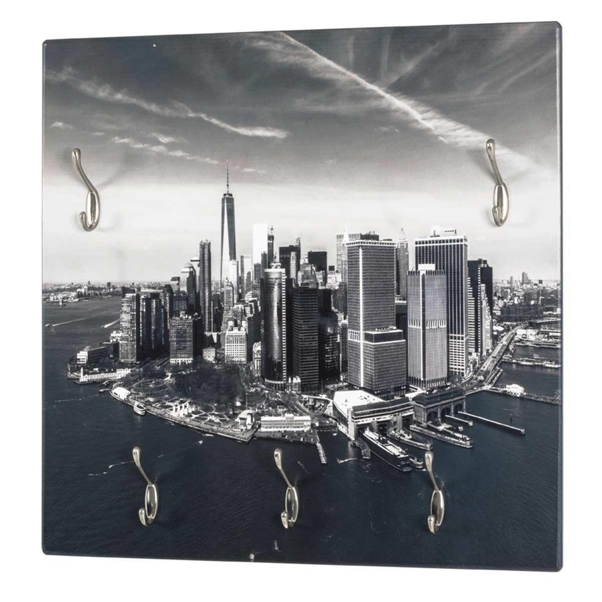 Paris Prix Patère murale 5 crochets  skyline  70cm gris