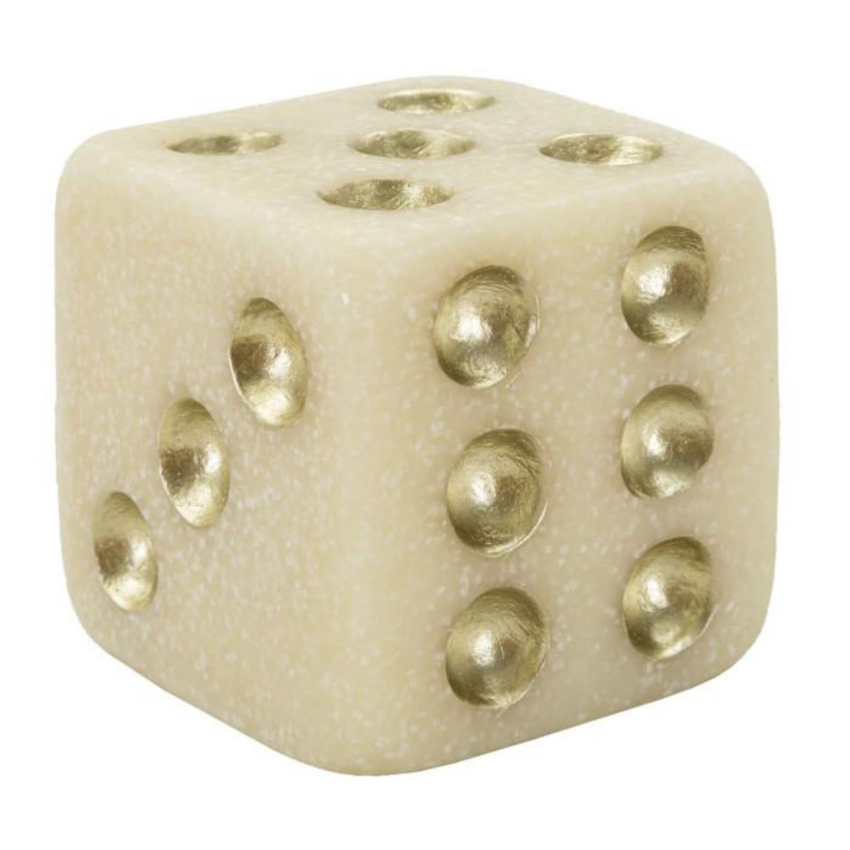 Paris Prix Dé Déco en Résine  Quarzy  8cm Blanc & Or