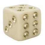 Paris Prix Dé Déco en Résine  Quarzy  8cm Blanc & Or