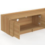 Voir la diapositive 6 : ID MARKET Meuble TV 140 cm ROSIE 3 portes façon hêtre design minimaliste