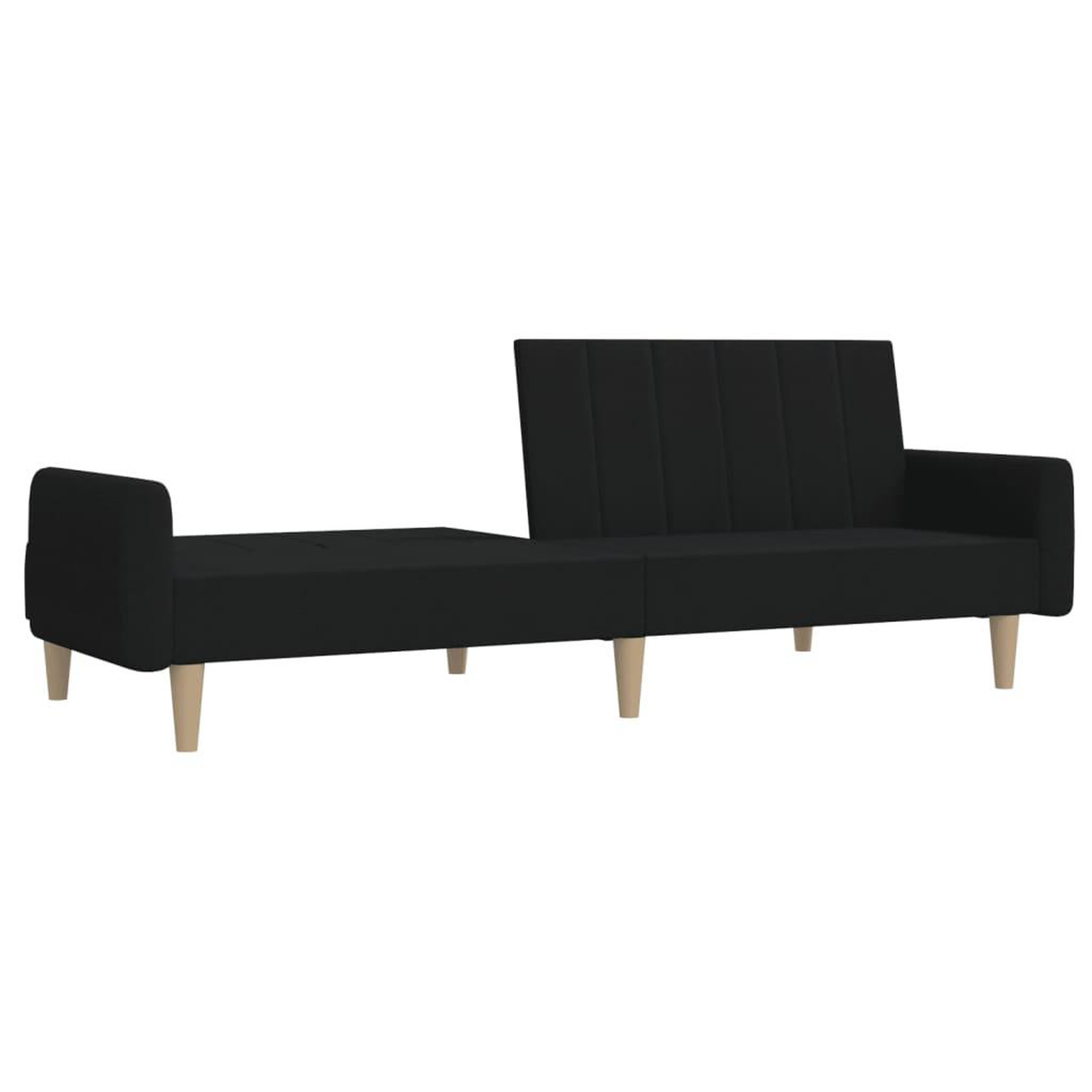 Voir la diapositive 4 : VIDAXL Canape-lit a 2 places noir tissu