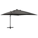VIDAXL Parasol de jardin en porte-a-faux avec mat et lumieres LED