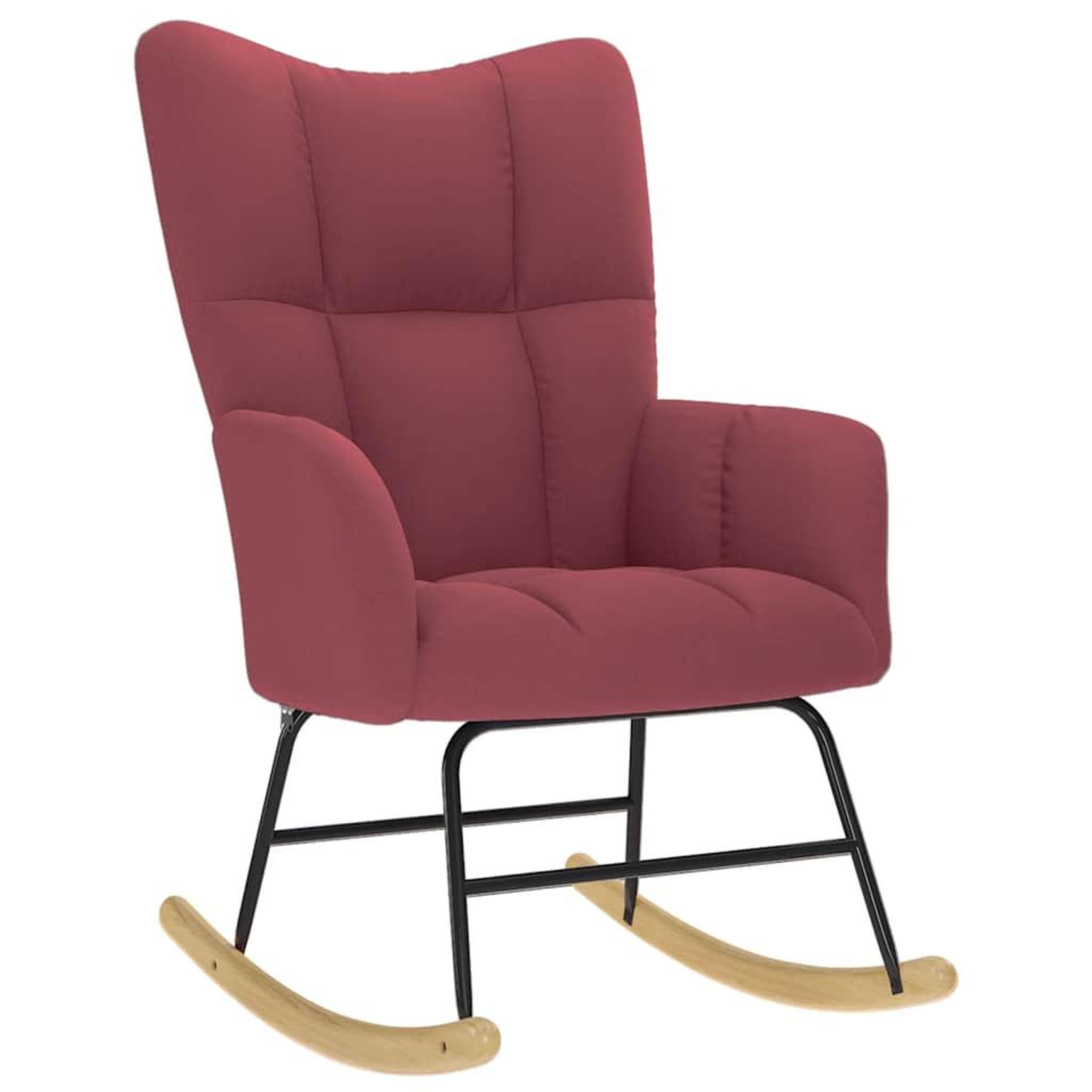 Voir la diapositive 2 : VIDAXL Chaise a bascule Rouge bordeaux Tissu