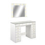 Voir la diapositive 1 : Paris Prix Coiffeuse Avec 13 Tiroirs & Miroir  Beauté  120cm Blanc
