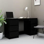 Voir la diapositive 1 : VIDAXL Bureau noir 140x50x77 cm Bois d'ingenierie