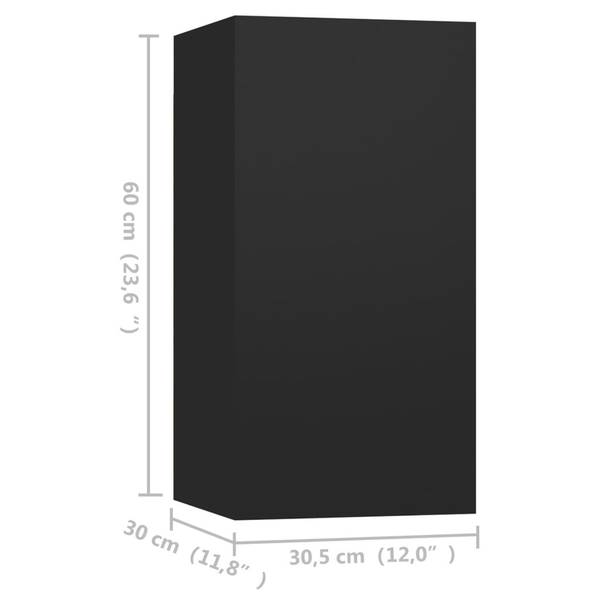 Voir la diapositive 5 : VIDAXL Meubles TV 4 pcs Noir 30,5x30x60 cm Bois d'ingenierie