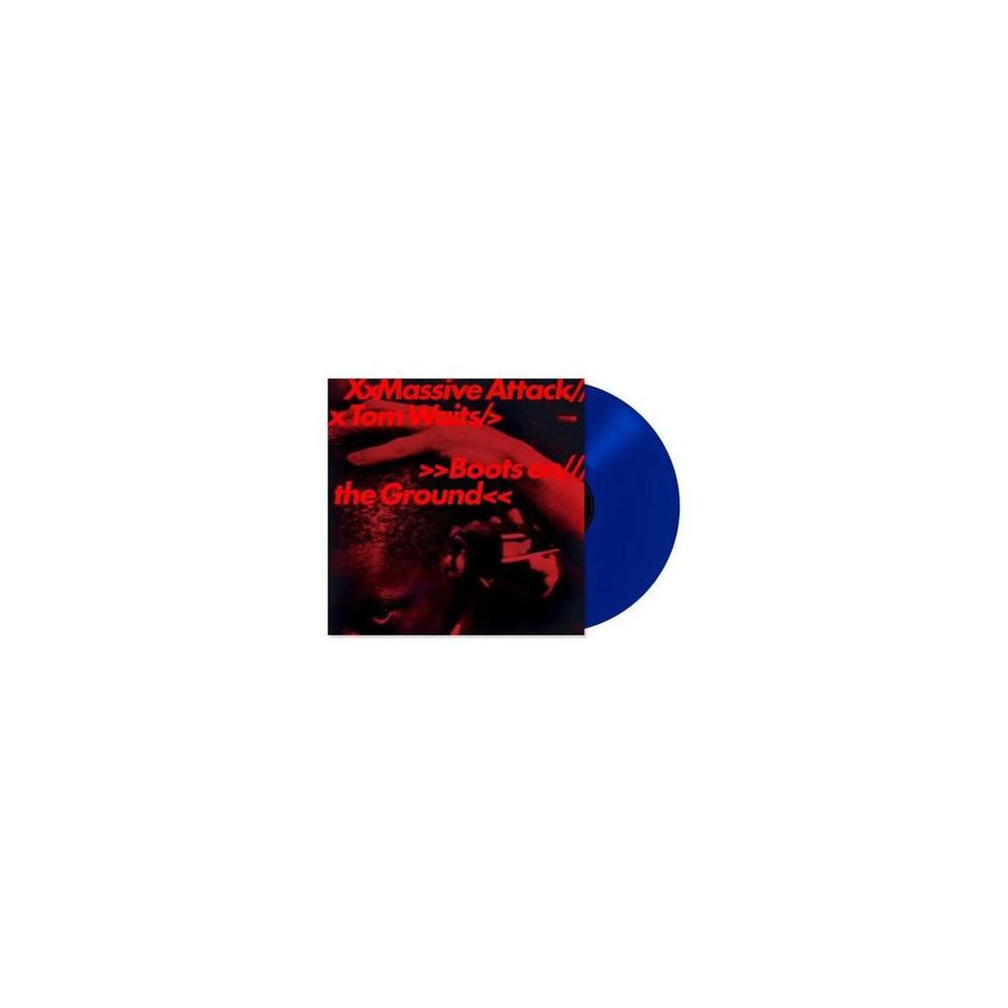 Vinyle 45t maxi boots on the ground massive attack feat. Tom waits, édition limitée couleur bleue, 180 g eco sonic rpet, 1 disque