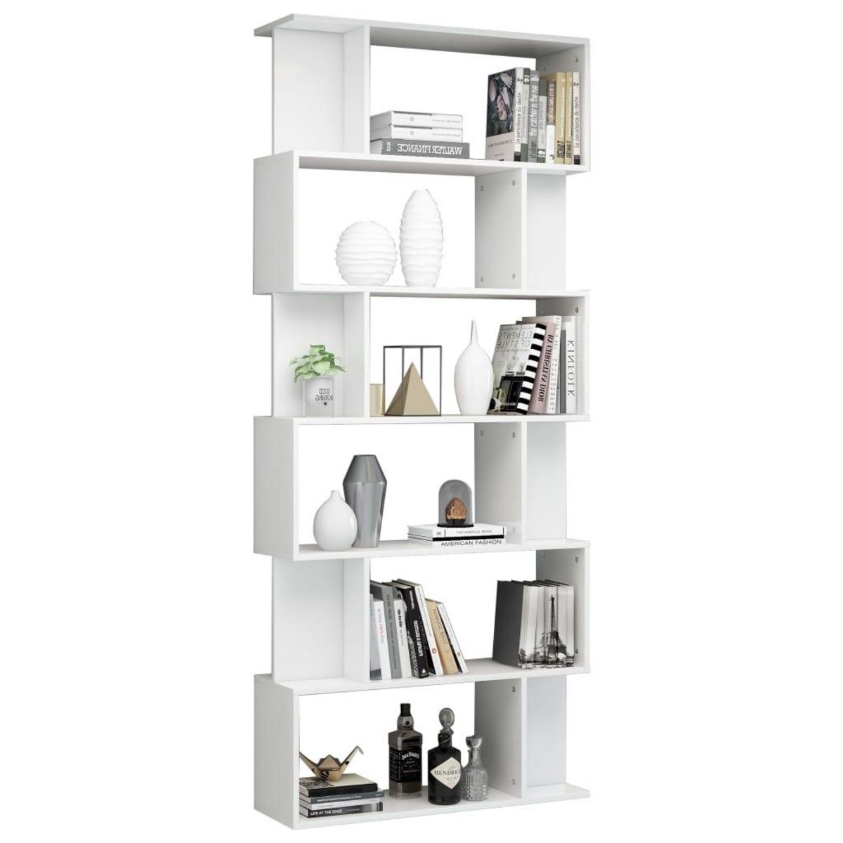 VIDAXL Bibliotheque/Separateur de piece Blanc brillant 80x24x192 cm