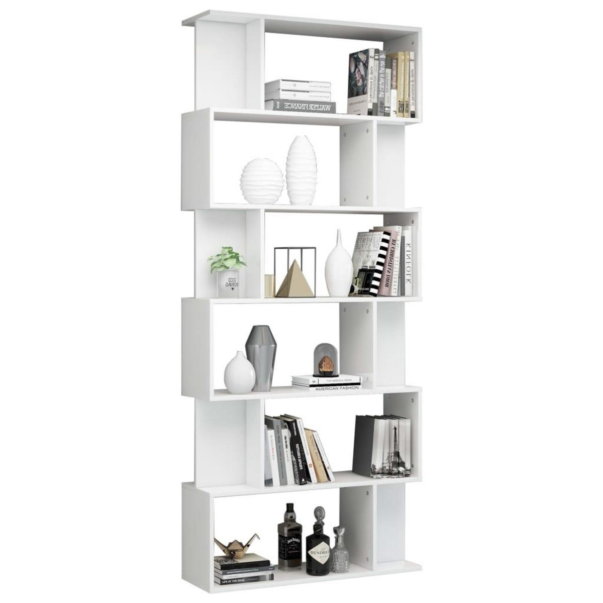 VIDAXL Bibliotheque/Separateur de piece Blanc brillant 80x24x192 cm