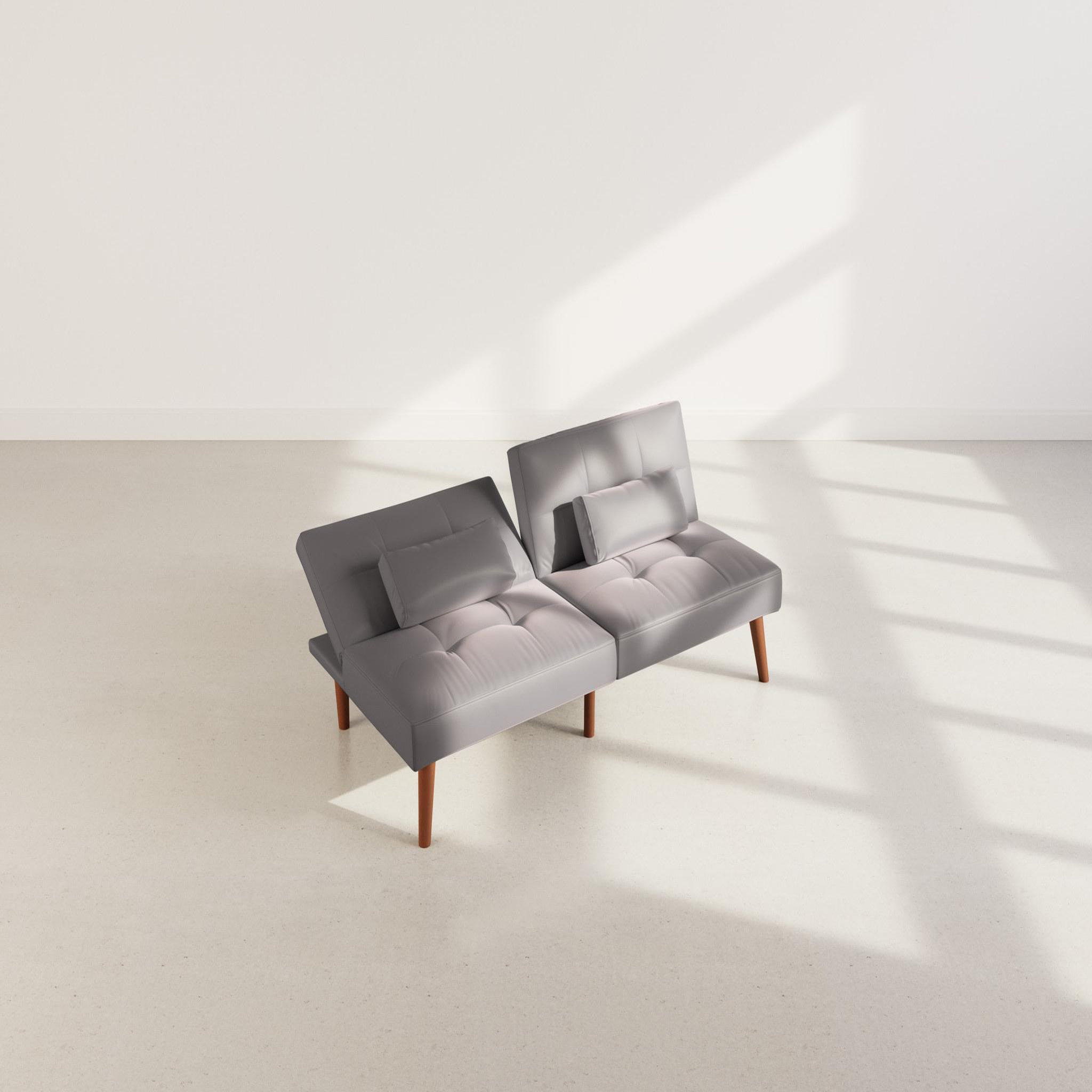 Voir la diapositive 2 : BEST MOBILIER Philae - canapé convertible clic-clac 2 places - en simili