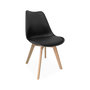 Voir la diapositive 5 : SWEEEK Lot de 4 chaises scandinaves. pieds bois de hêtre. chaise 1 place. noirs