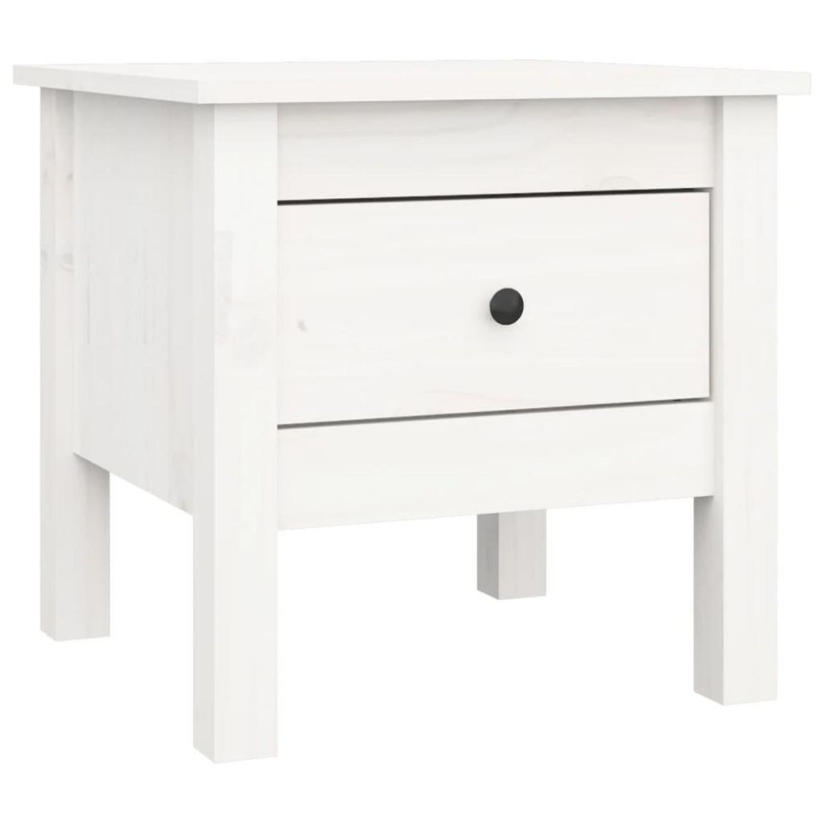 VIDAXL Table d'appoint Blanc 40x40x39 cm Bois massif de pin
