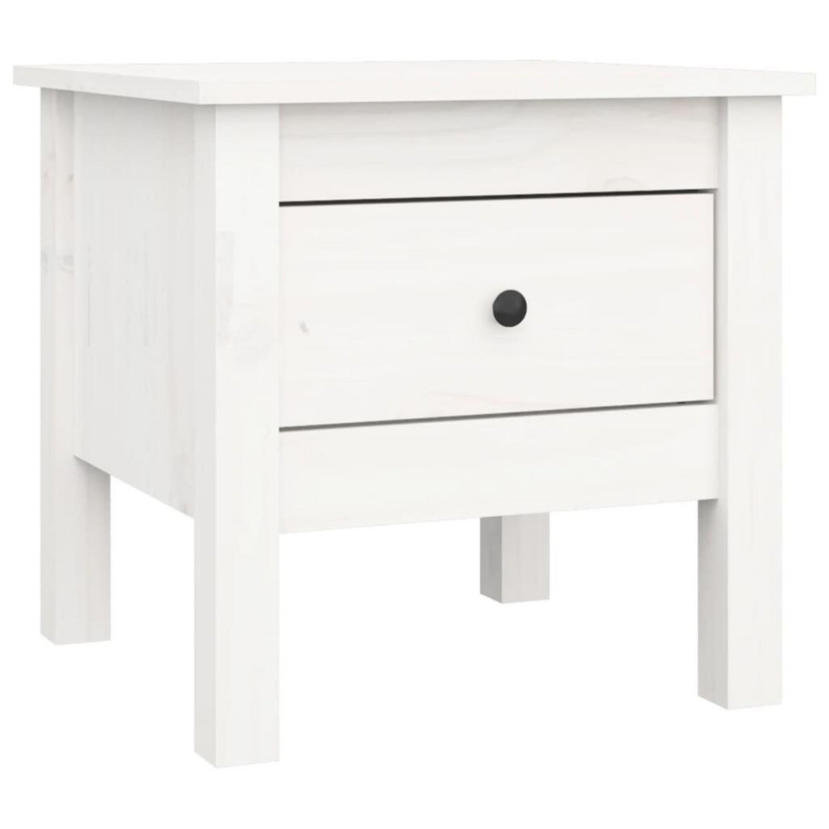 VIDAXL Table d'appoint Blanc 40x40x39 cm Bois massif de pin