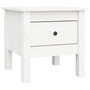 Voir la diapositive 2 : VIDAXL Table d'appoint Blanc 40x40x39 cm Bois massif de pin