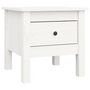 Voir la diapositive 2 : VIDAXL Table d'appoint Blanc 40x40x39 cm Bois massif de pin