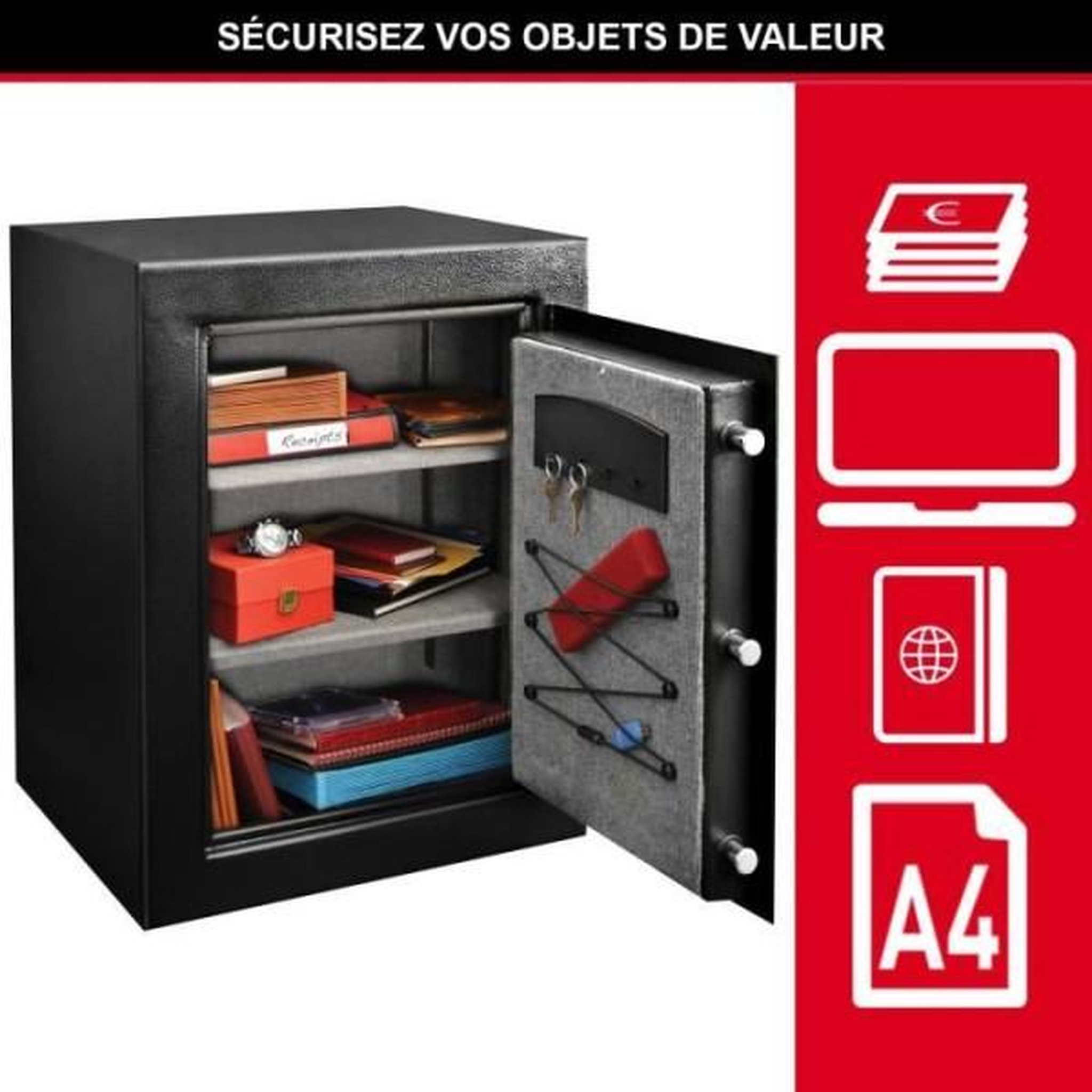 Voir la diapositive 2 : Master lock Coffre-fort haute sécurité a combinaison électronique xl 119 litres - master lock t8-331ml