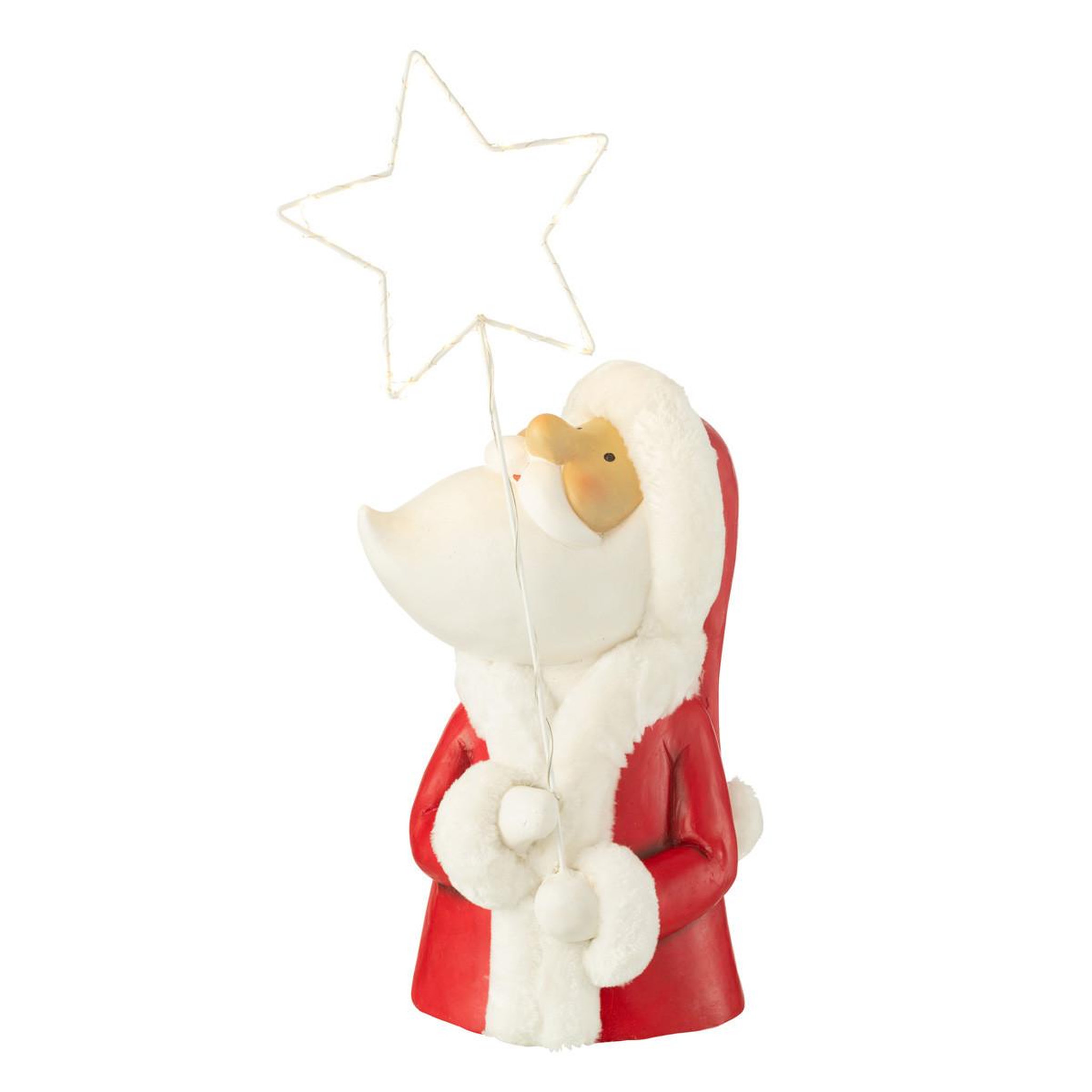 J-LINE Père noël à led  étoile  67cm rouge
