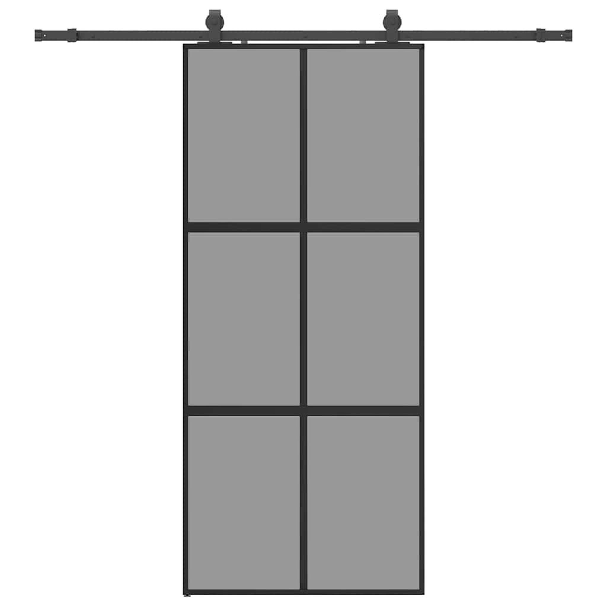 Voir la diapositive 2 : VIDAXL Porte coulissante avec kit de quincaillerie noir 90x205 cm