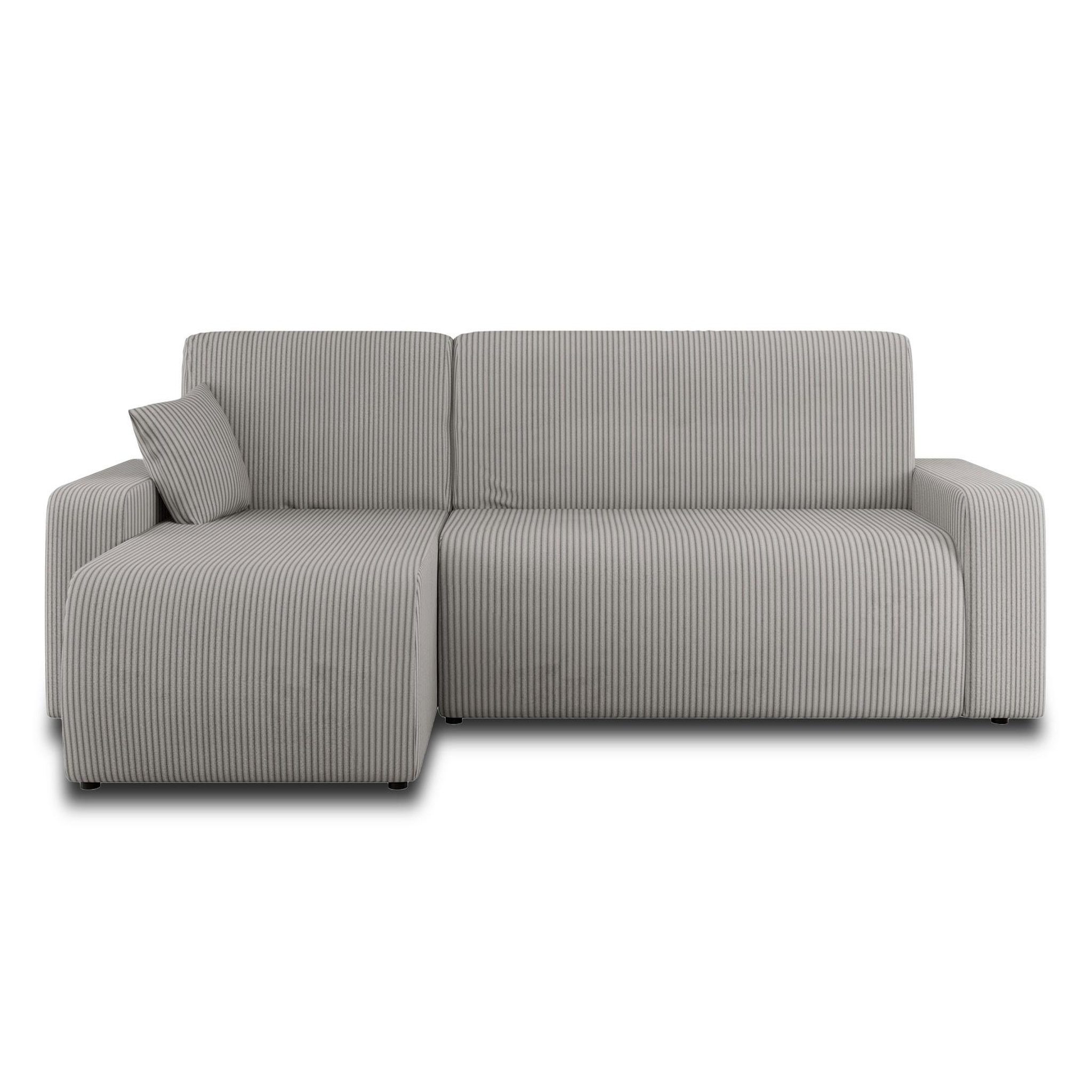 Voir la diapositive 6 : BEST MOBILIER Artemisa - canapé d'angle réversible 4 places - convertible avec coffre - en velours côtelé
