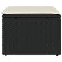 Voir la diapositive 4 : VIDAXL Tabouret de jardin avec coussin noir 55x55x37 cm resine tressee