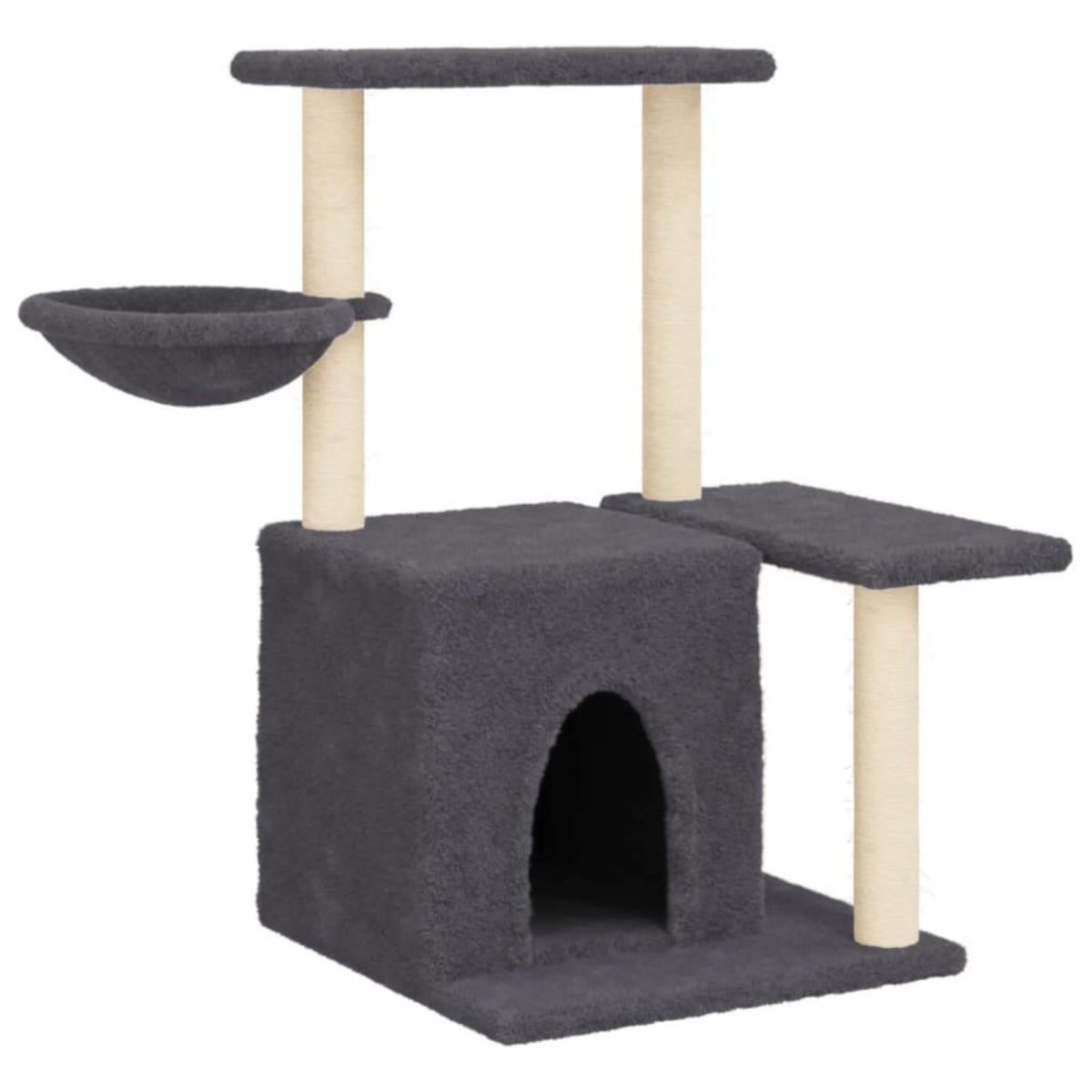 VIDAXL Arbre a chat avec griffoirs en sisal Gris fonce 83 cm