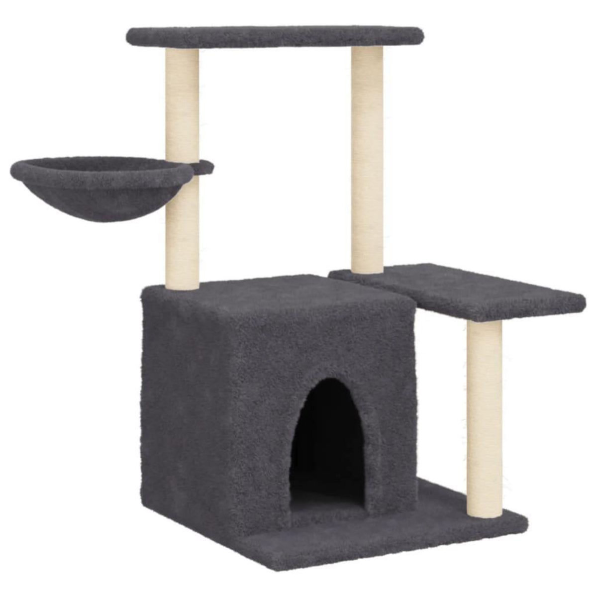 VIDAXL Arbre a chat avec griffoirs en sisal Gris fonce 83 cm