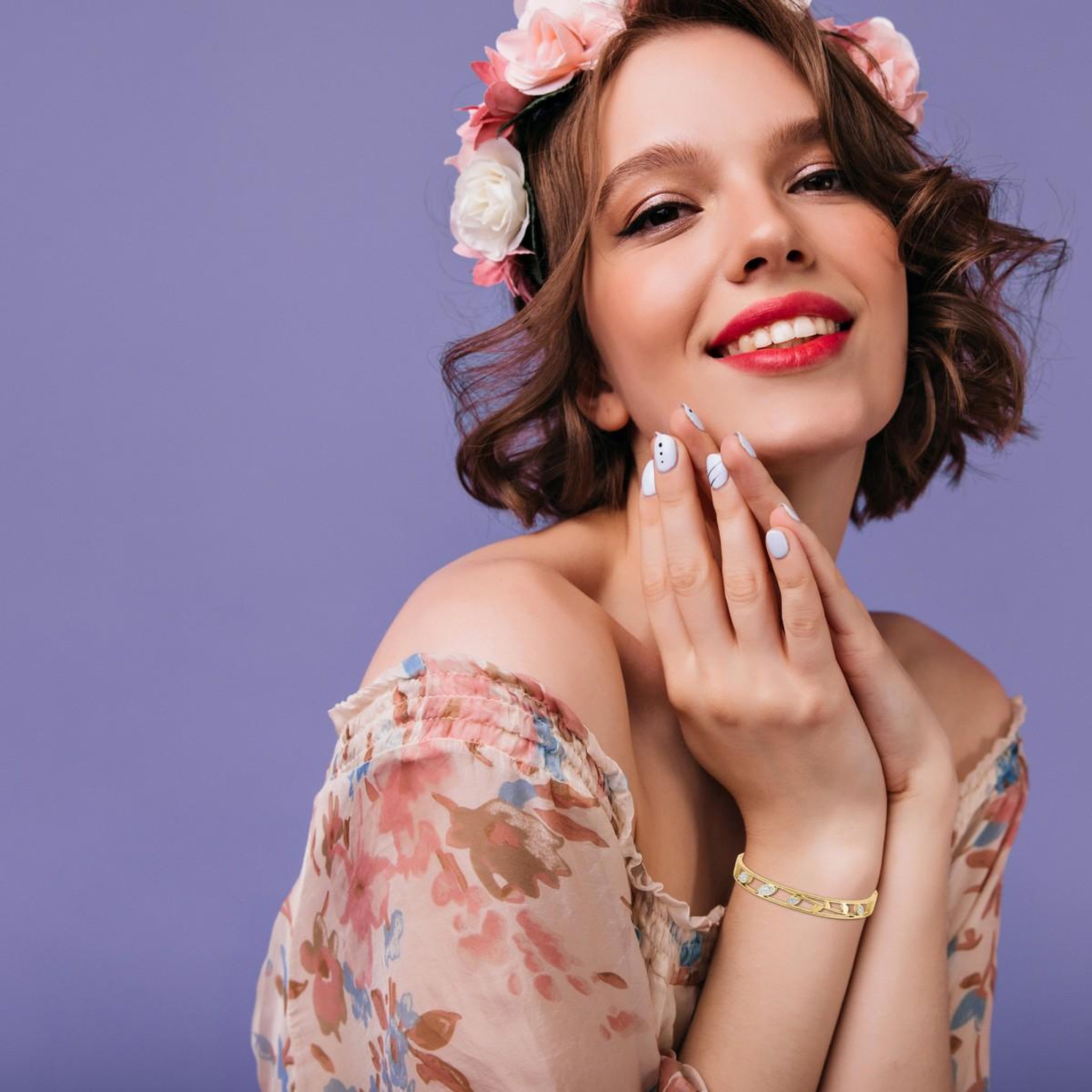 Voir la diapositive 2 : SC BOHEME Bracelet feuilles par SC Bohème orné de Cristaux scintillants