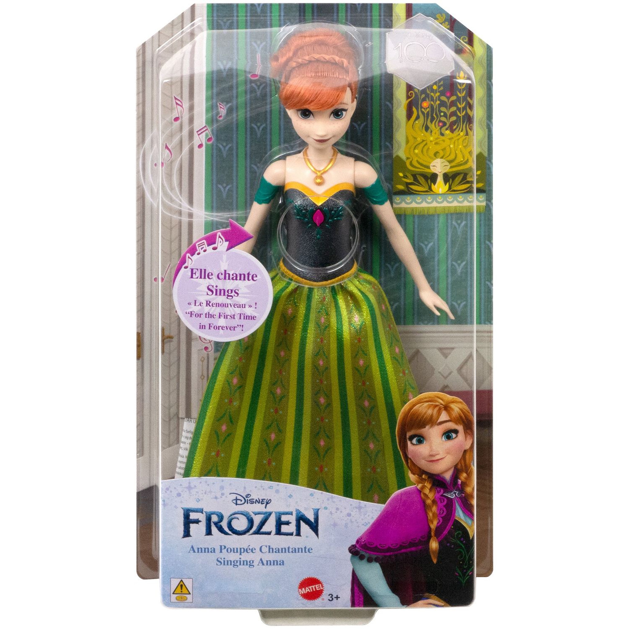 Voir la diapositive 1 : DISNEY PRINCESS Poupée Anna chantante Reine des Neiges