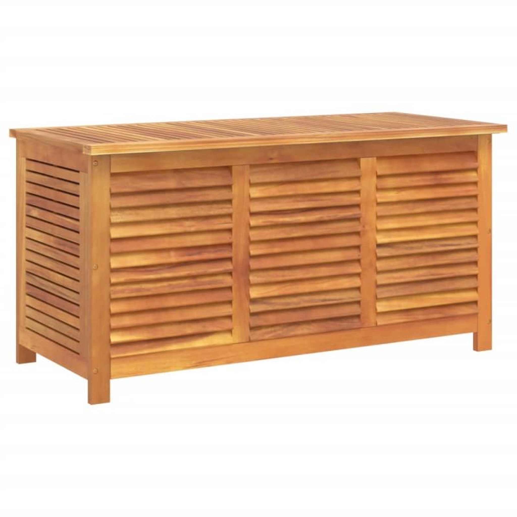 Voir la diapositive 2 : VIDAXL Boîte de rangement de jardin persiennes 113x50x56cm bois acacia