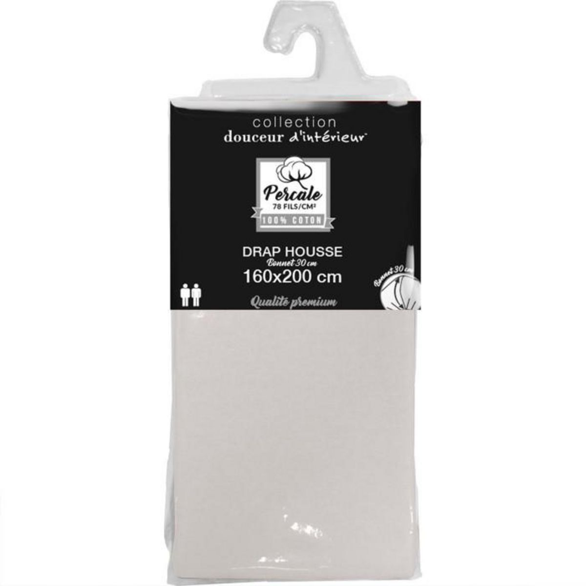 Paris Prix Drap Housse  Percaline  160x200cm Lin