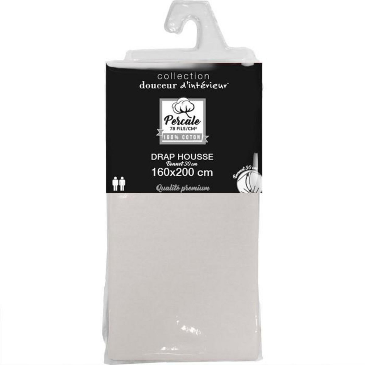 Paris Prix Drap Housse  Percaline  160x200cm Lin