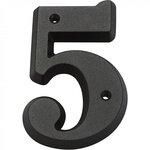 CENTRALE BRICO Chiffre 5 en zamak mat H.8 x l.4.5 cm