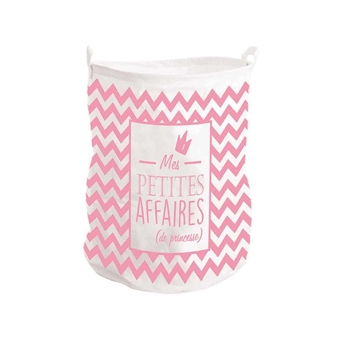 SUD TRADING Panier à linge  Mes petites affaires  - 40 x 50cm - blanc