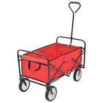 VIDAXL Chariot a main pliable Acier Rouge
