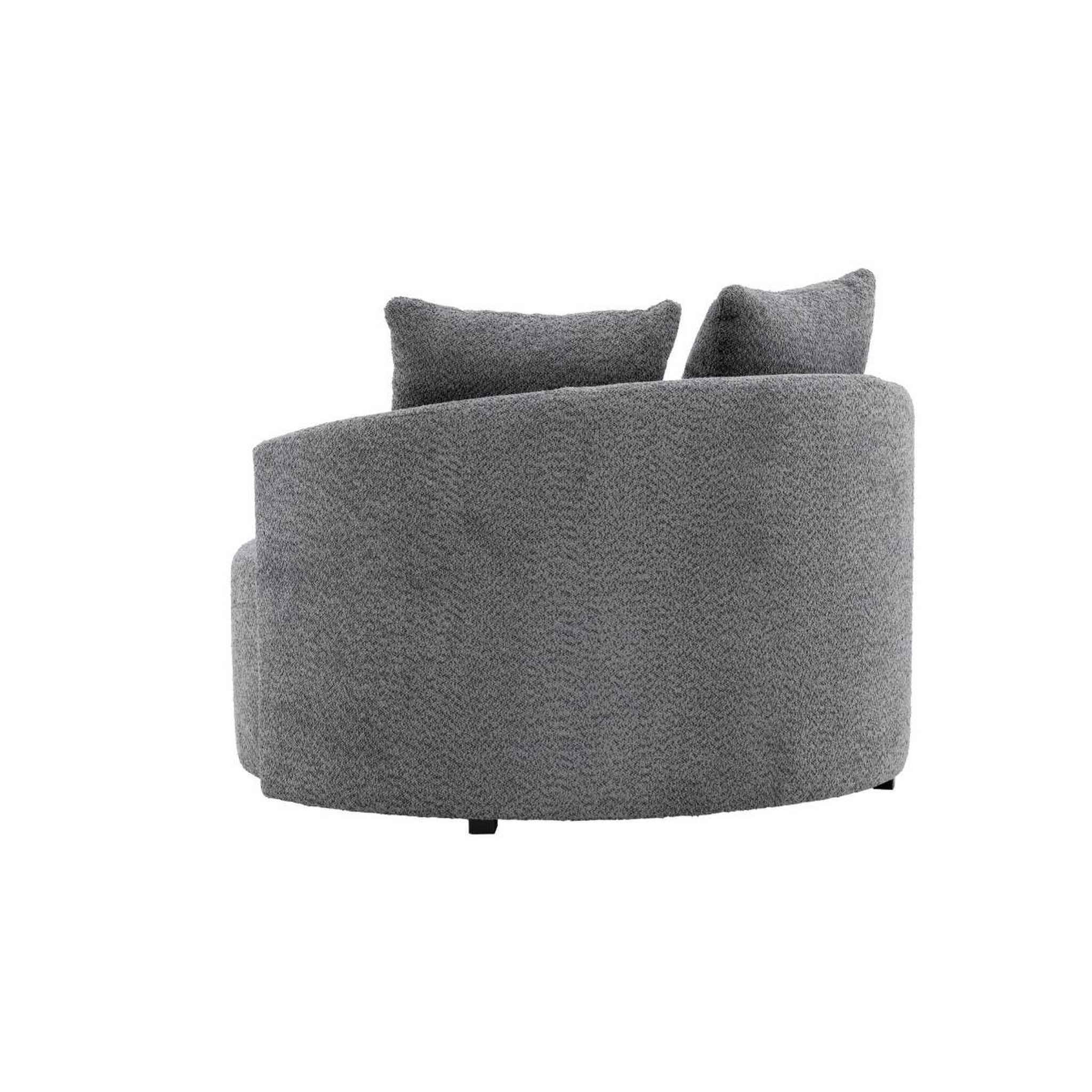 Voir la diapositive 5 : Paris Prix Fauteuil rond tissu polaire  kelso  118cm gris