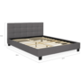 Voir la diapositive 4 : ID MARKET Lit double CHARLOTTE avec tête de lit et sommier 140 x 190 cm PVC gris