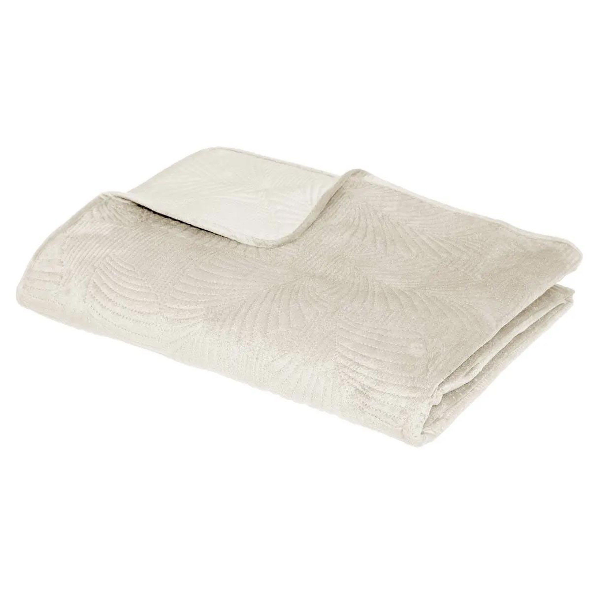 ATMOSPHERA Dessus de lit  feuilles  240x260cm ivoire