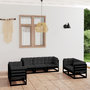 Voir la diapositive 1 : VIDAXL Salon de jardin 7 pcs avec coussins Bois de pin massif