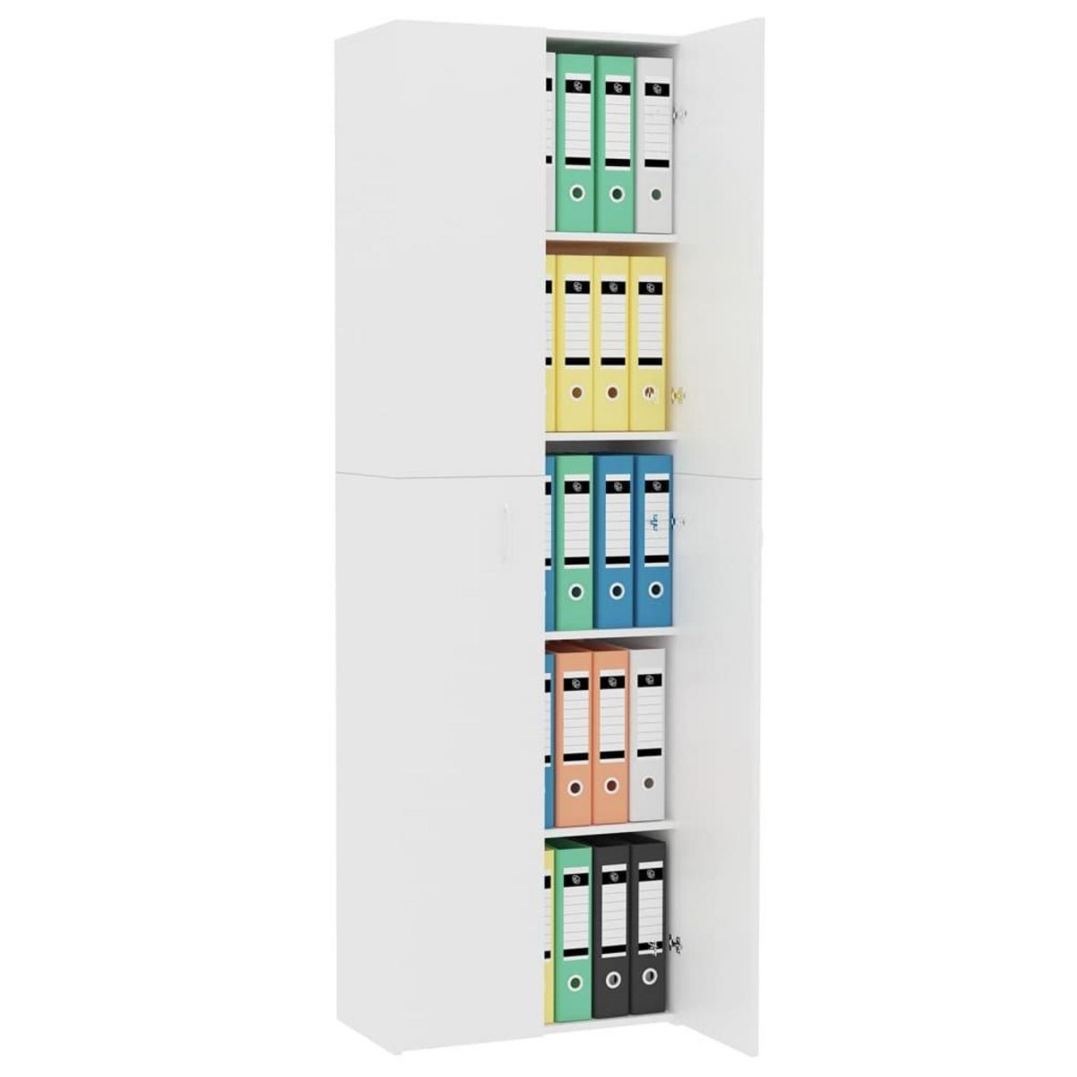 VIDAXL Armoire de bureau Blanc 60 x 32 x 190 cm Bois d'ingenierie