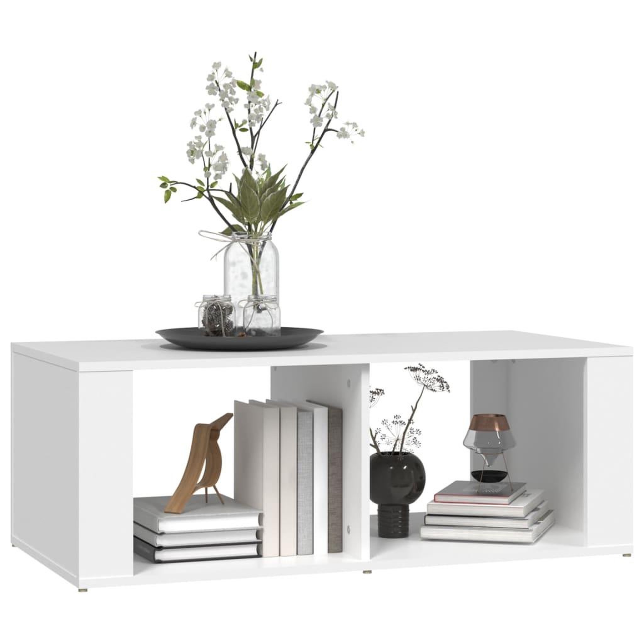 Voir la diapositive 4 : VIDAXL Table basse Blanc 100x50x36 cm Bois d'ingenierie