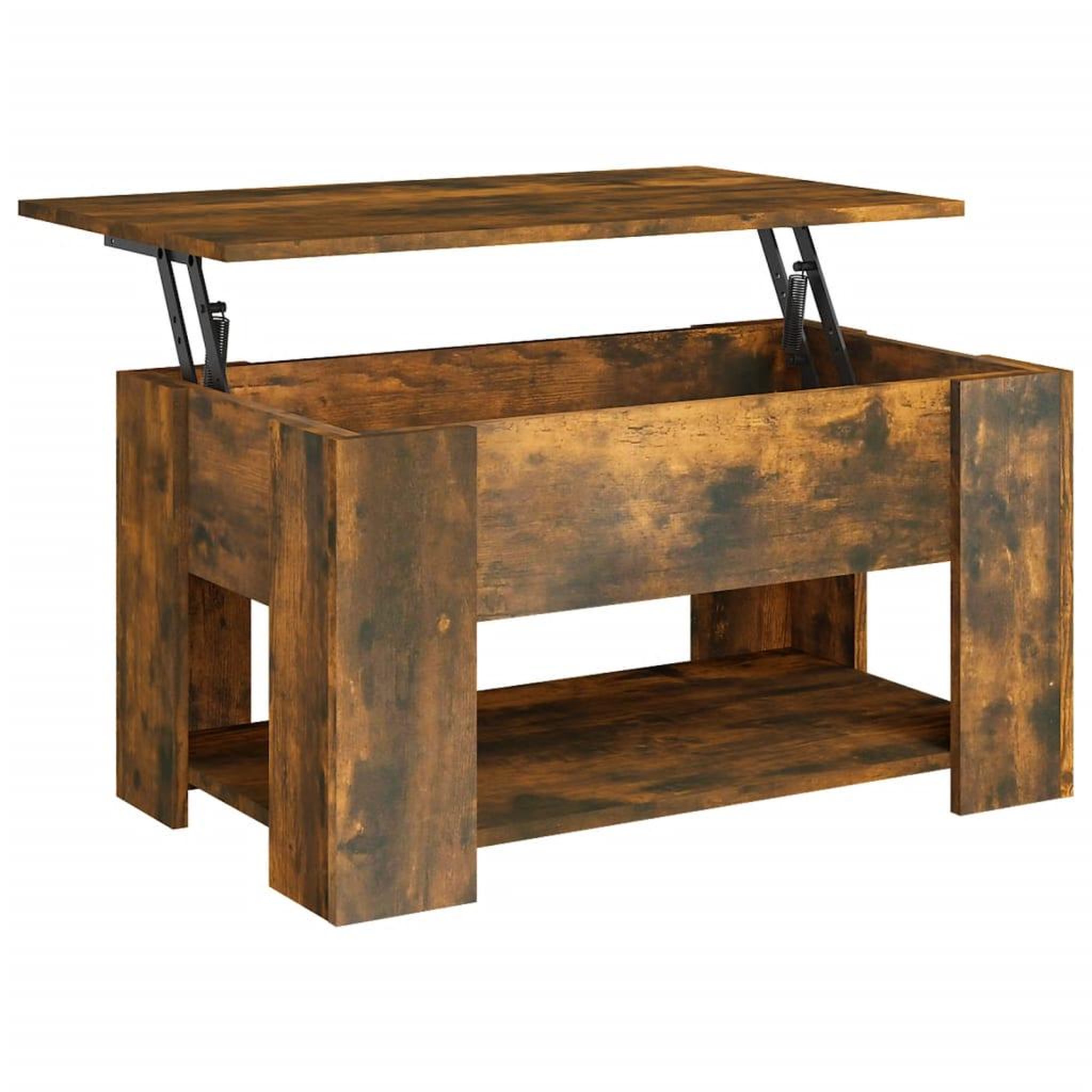 Voir la diapositive 2 : VIDAXL Table basse Chene fume 79x49x41 cm Bois d'ingenierie