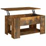 Voir la diapositive 2 : VIDAXL Table basse Chene fume 79x49x41 cm Bois d'ingenierie
