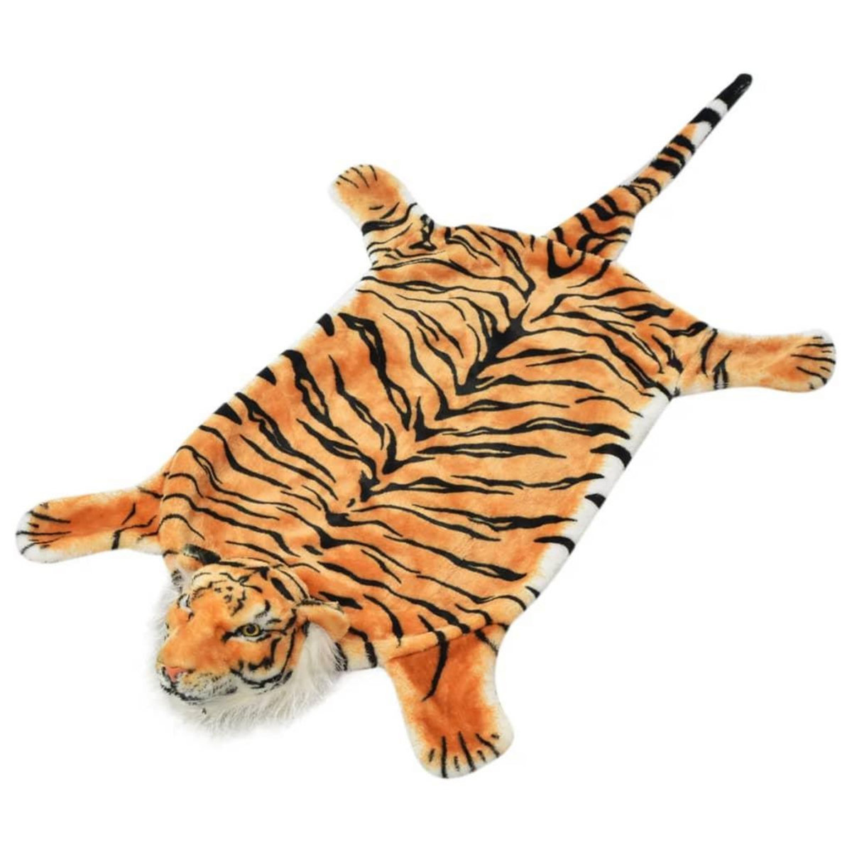 VIDAXL Tapis en peluche en forme de tigre 144 cm Marron