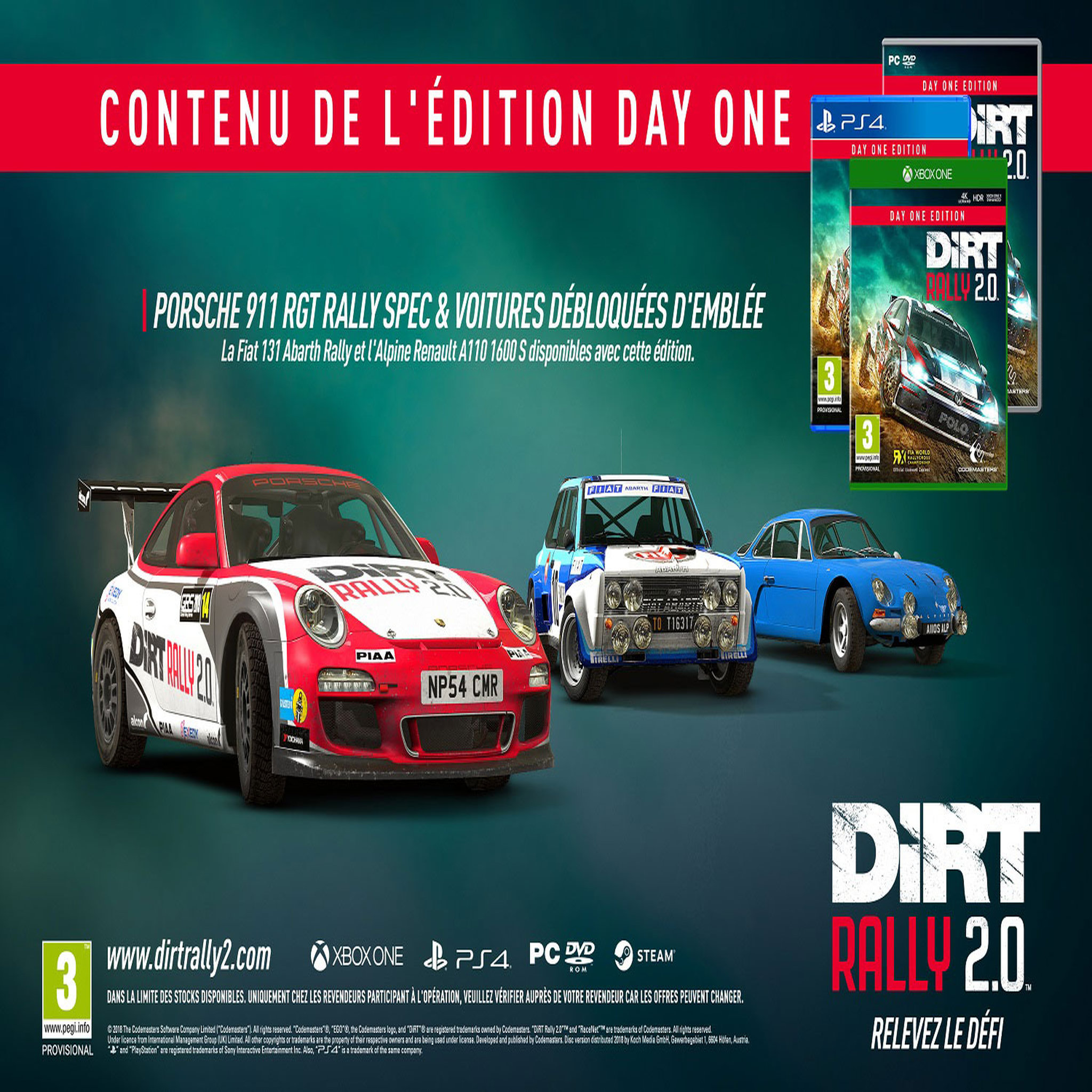 Voir la diapositive 2 : DiRT Rally 2.0 Day One Edition XBOX ONE