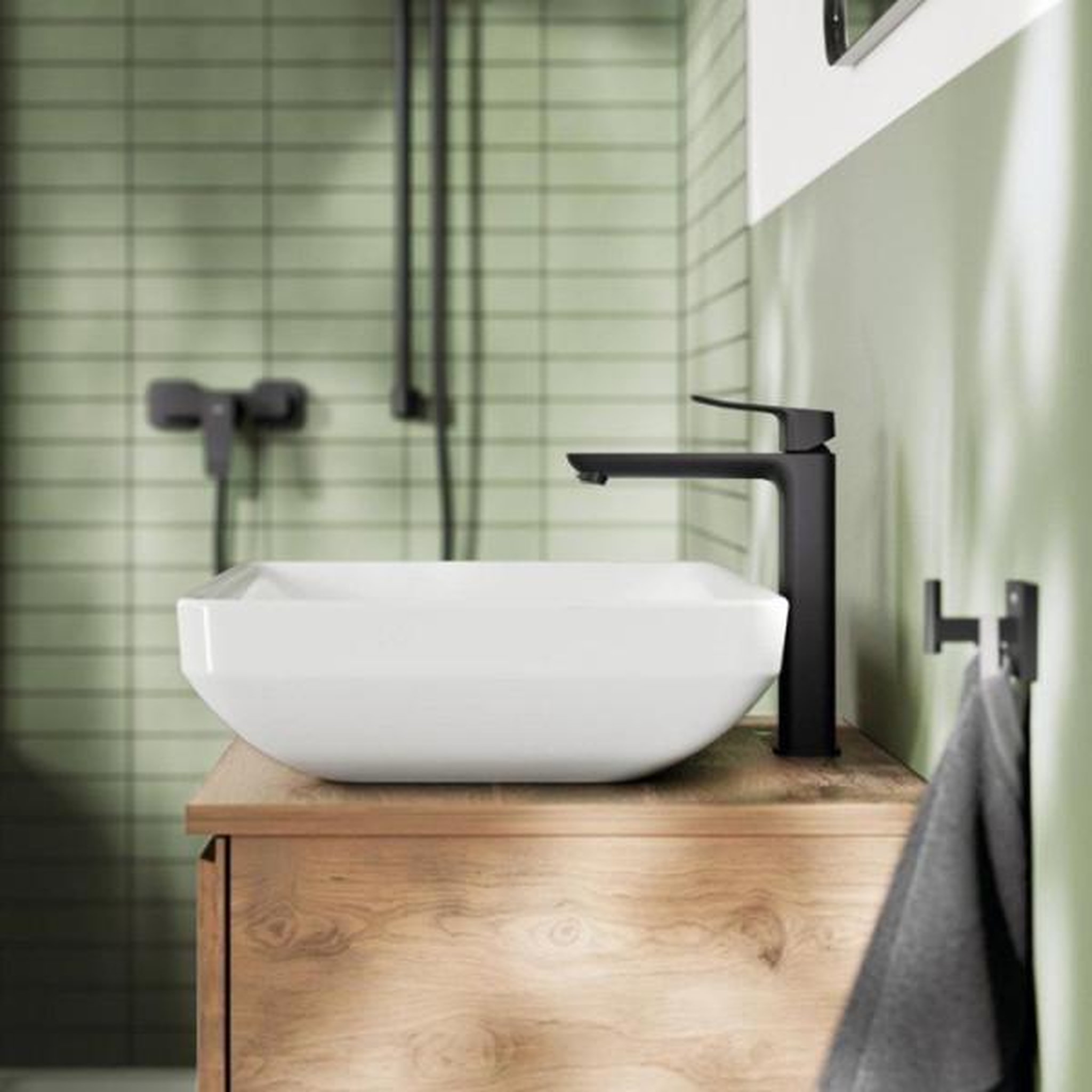 Voir la diapositive 2 : Grohe Mitigeur de lavabo - grohe dice - taille xl - corps lisse sans vidage - noir mat