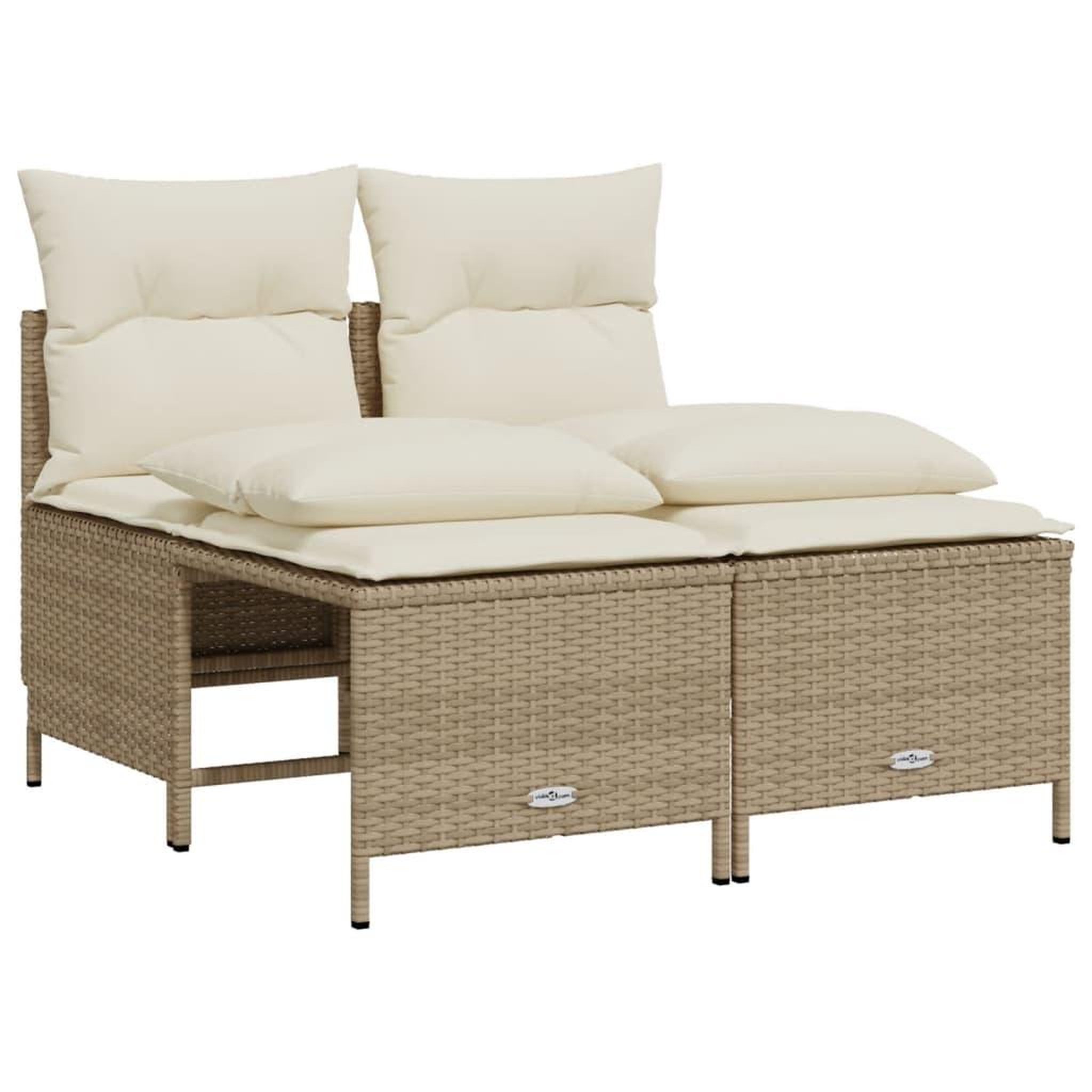 Voir la diapositive 2 : VIDAXL Salon de jardin avec coussins 4 pcs beige resine tressee