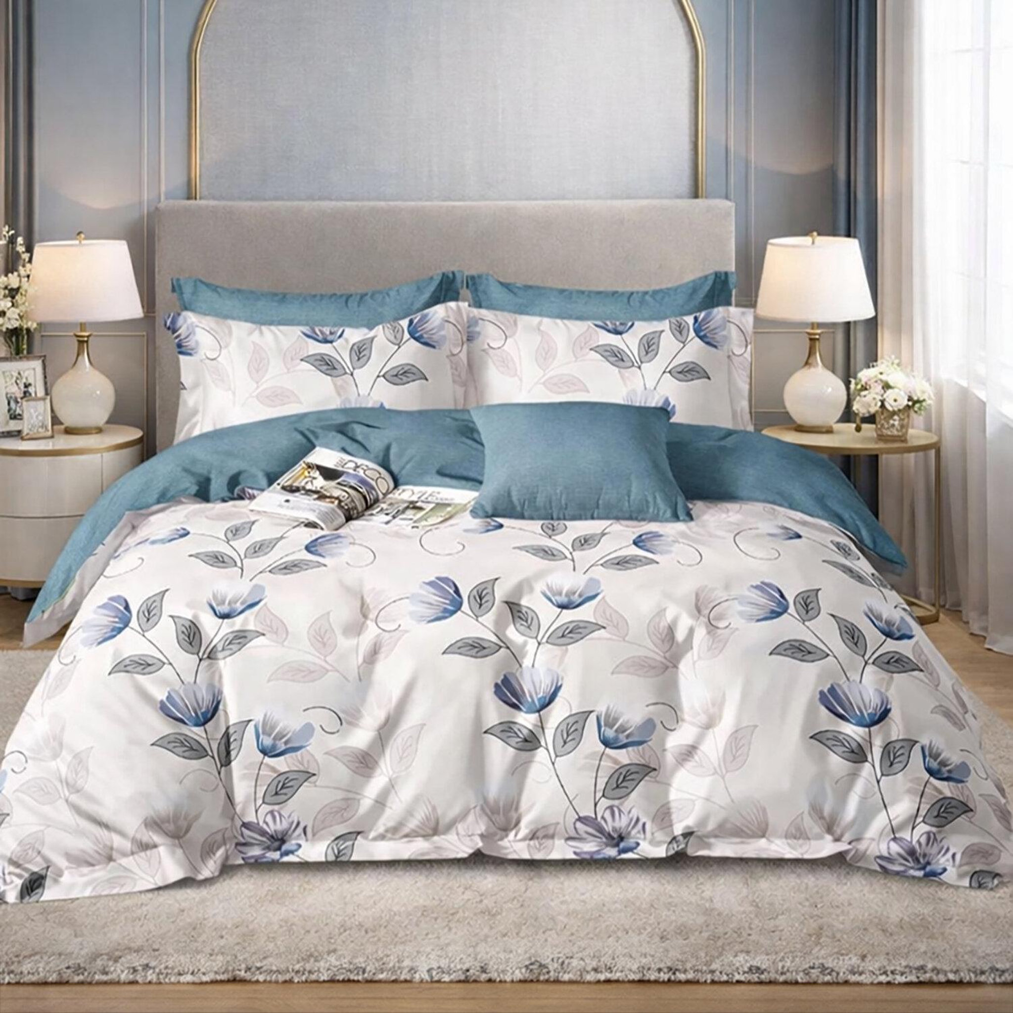 Voir la diapositive 1 : Home collection Parure housse de couette en coton 57 fils Caldie